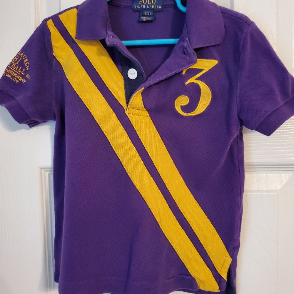 3T Polo Ralph Lauren purple and gold Polo.